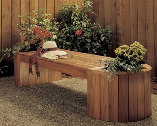 Planter Bench Combo: Curved Base Wood Garden Bench Plans