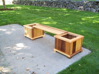 Planter Bench: Handcrafted Multi-Tonal Wood Garden Seating
