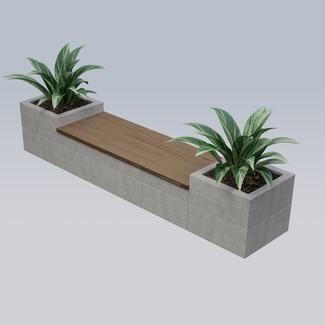 Planter Bench in Concrete Look Modern Concrete Planter Bench