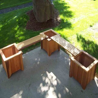 Planter Bench: L-Shaped Layout Corner Planter Bench Set