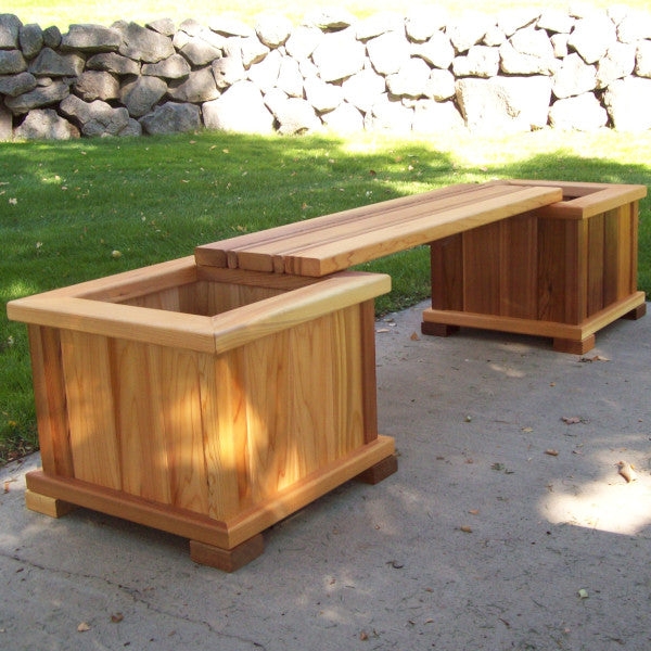 Planter Bench Style: Integrated Planters Rustic Patio Bench