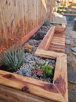 Planter Bench: Succulent Mix Custom Wooden Planter Bench