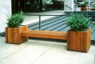 Planter Bench: Suspended Urban Seating Modern Plaza Bench