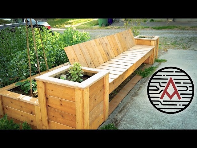 Planter Bench with Angled Backrest DIY Patio Planter Plans