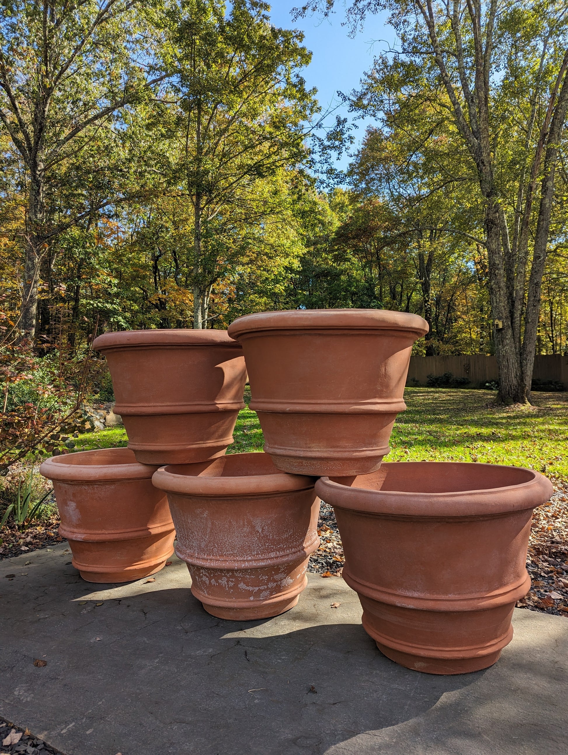 Planter Pot with Ribbed Body Italian Garden Planters