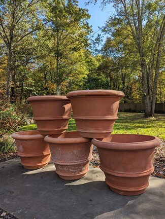 Planter Pot with Ribbed Body Italian Garden Planters