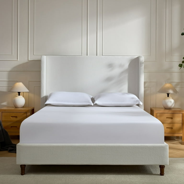 Platform Bed 54 Inch Headboard tall wingback bed frame