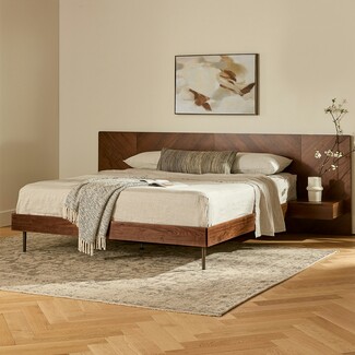 Platform Bed featuring chevron pattern and floating drawers