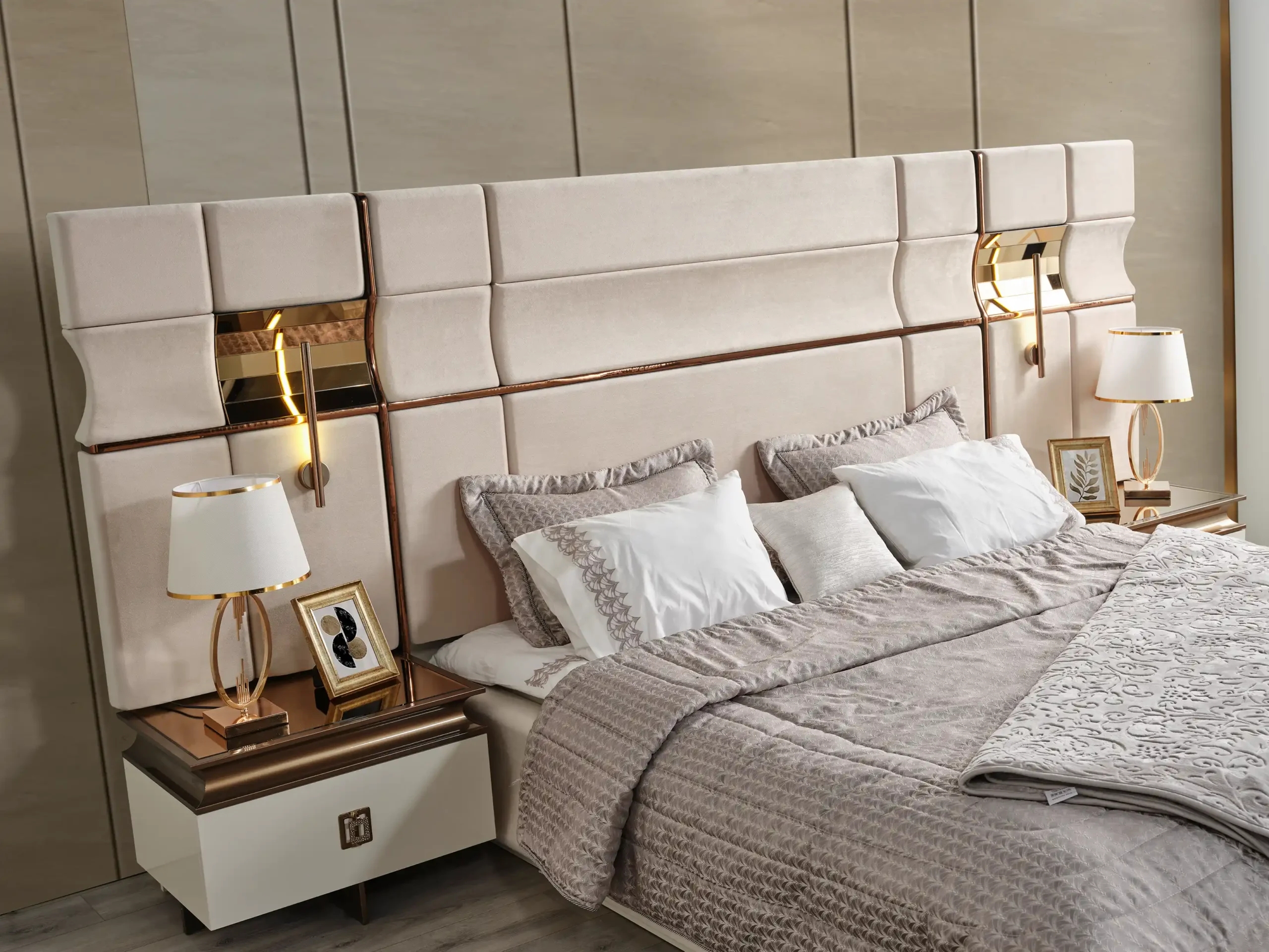 Platform Bed Integrated Nightstands super king platform bed
