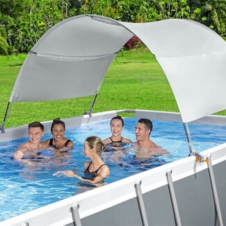 Pool Canopy design Double Arch Shape and Toolless Mount