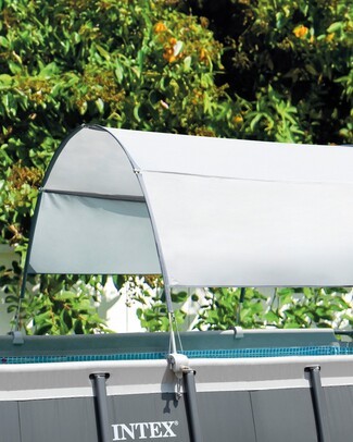 Pool Canopy featuring Light Gray Fabric and UV Protection