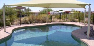 Pool Canopy Tensioned Shade and Four Post Pool Shade