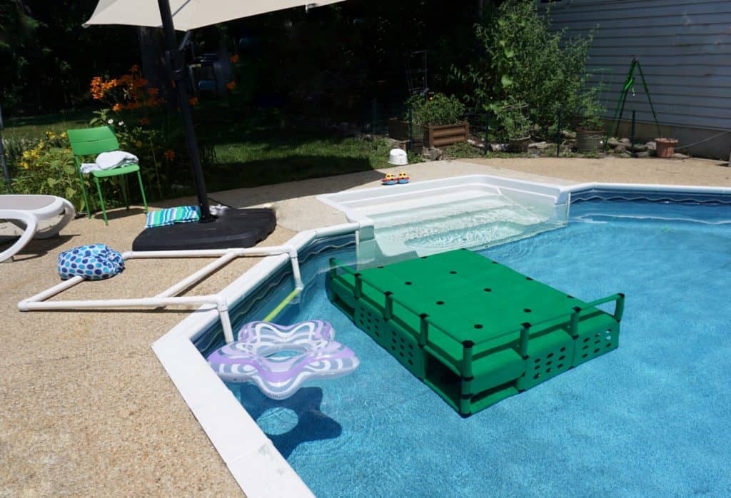 Pool Dock Forest Green Modular Submerged Base Dock