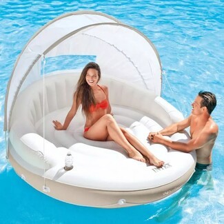 Pool Float Circular Silhouette Inflatable Canopy Island