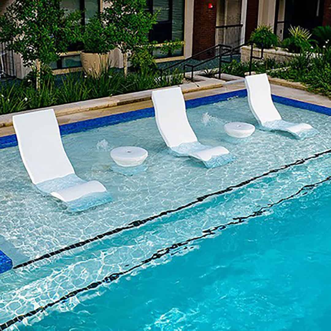 Pool Lounger: Curved Back Modern Baja Shelf Chairs