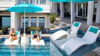 Pool Lounger: Ergonomic S Curve Sun Shelf Seating Set
