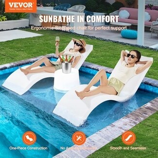Pool Lounger: One Piece Construction S-Shaped Seats