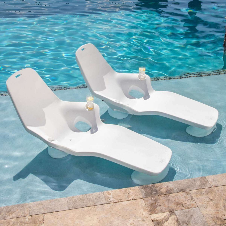 Pool Lounger: Riser Base White Resin Pool Loungers
