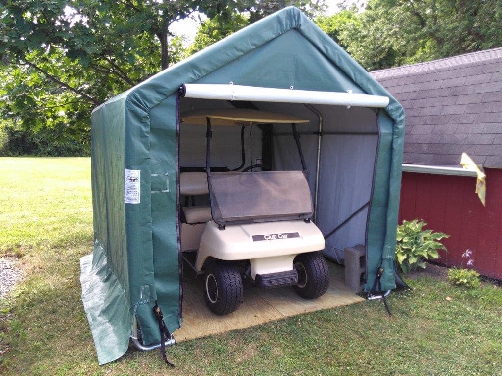 Portable Shelter: 8x8 House Style Peak Forest Green Canopy