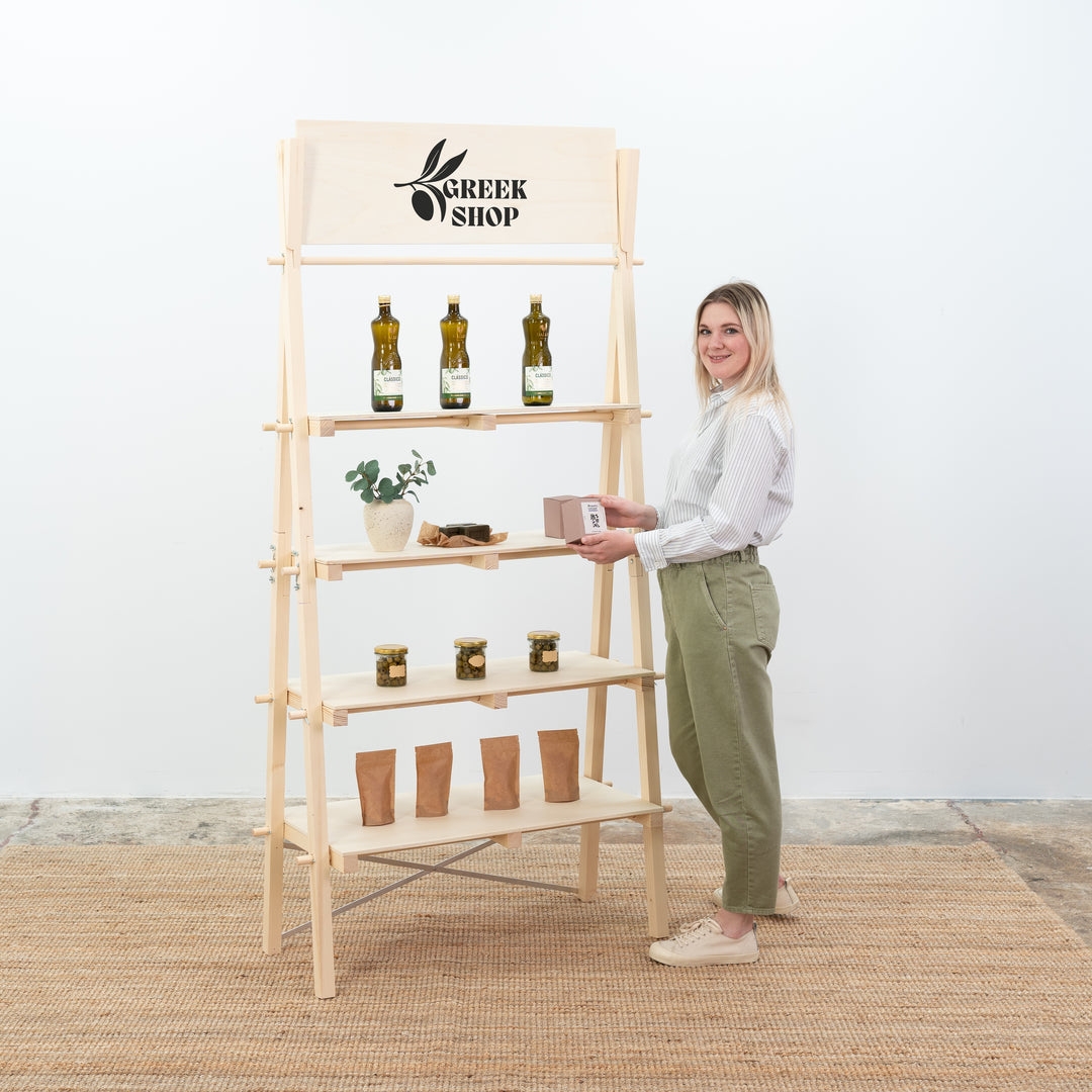 Portable Shelving Unit Top Signage Header Market Display