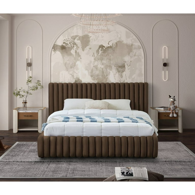 Brown Velvet Bed