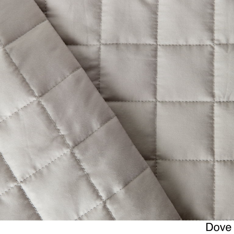 Quilt Coverlet Box Stitch Quilting Dove Gray Cotton Quilt