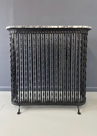 Radiator Cover 19th Century Twisted Metal Bars Marble Top