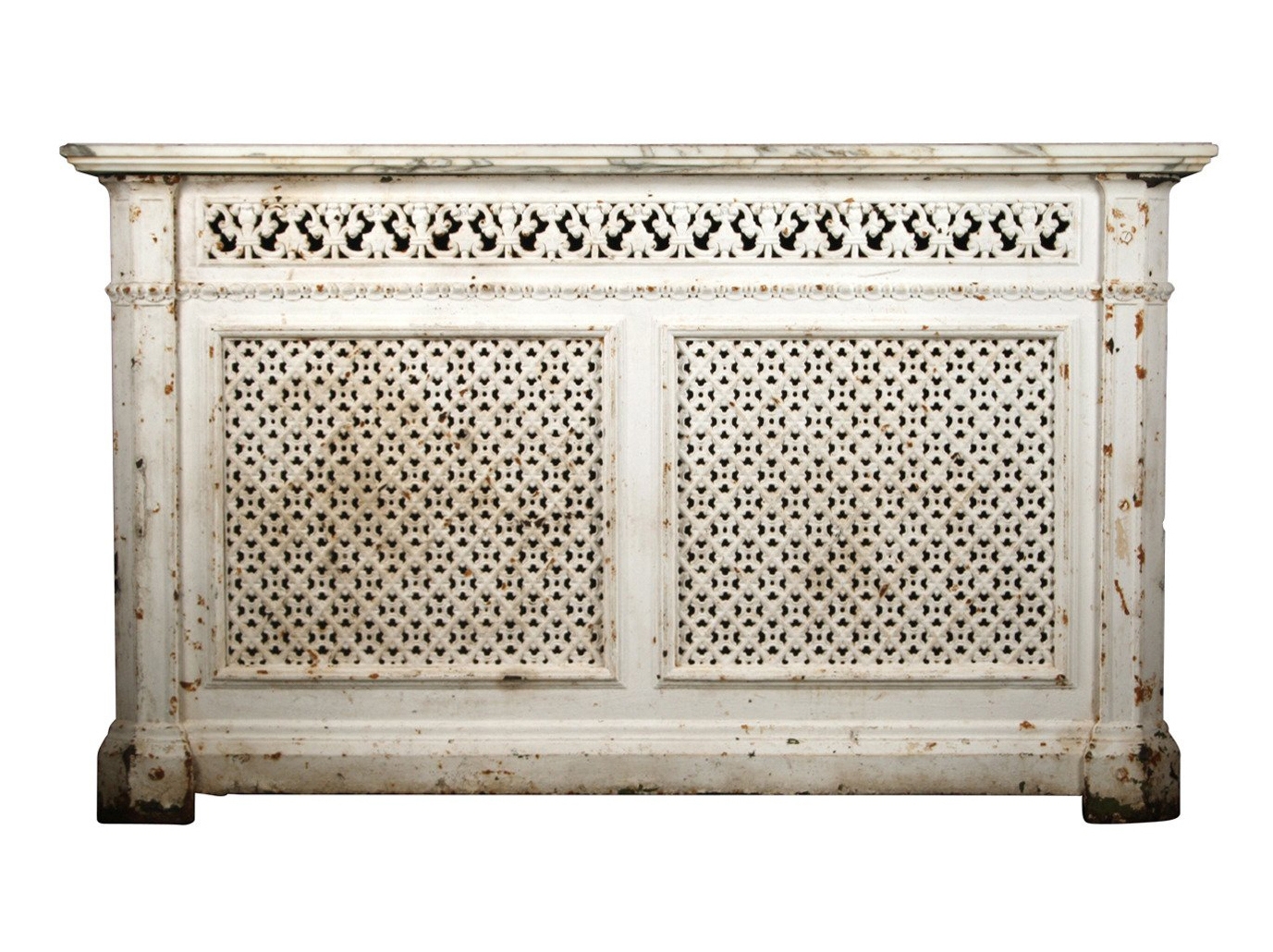 Radiator Cover Antique White Cast Iron Lattice Grille Screen