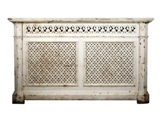 Radiator Cover Antique White Cast Iron Lattice Grille Screen