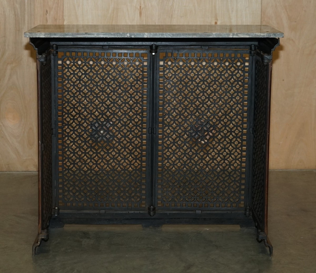 Radiator Cover Charcoal Black Cast Iron Lattice Work Console