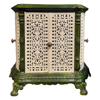 Radiator Cover French Victorian Forest Green Enameled Iron