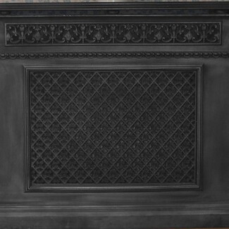 Radiator Cover Matte Black Metal Scrollwork Border Grille