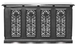 Radiator Cover Ornate Pierced Panels Floral Urn Motif Guard