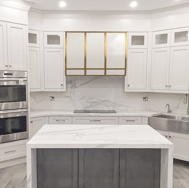 Range Hood Brass Trim Straps: Gold Banded Vent Hood