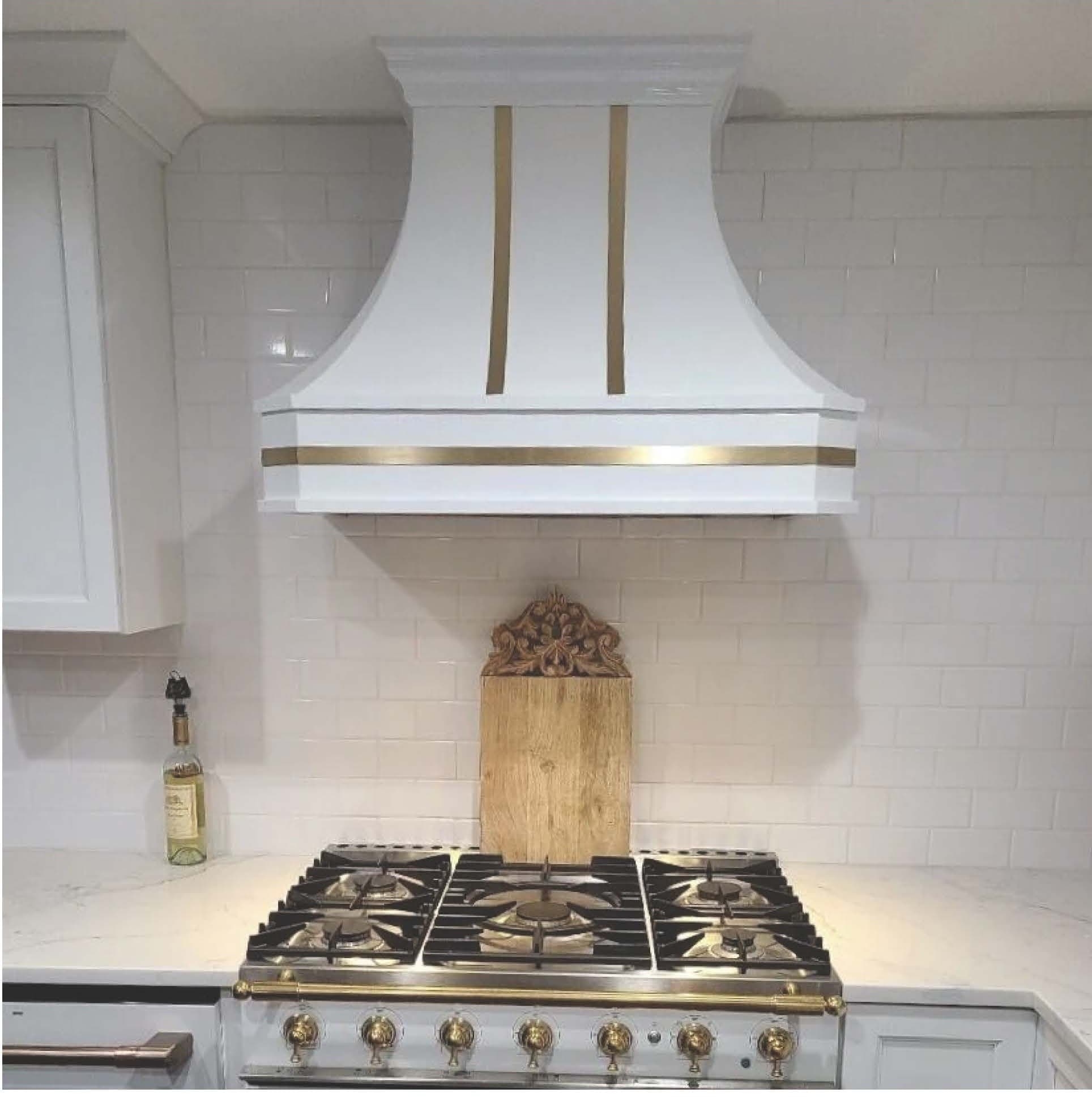 Range Hood Flared Silhouette: Custom Brass Range Hood