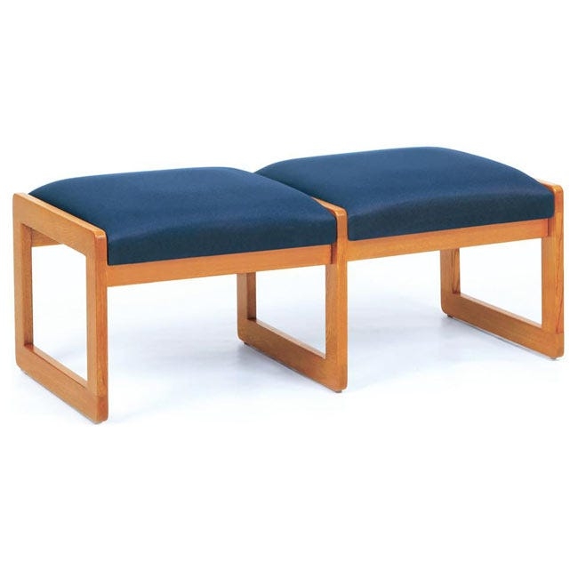 Reception Bench Having Navy Blue Fabric and Sled Base