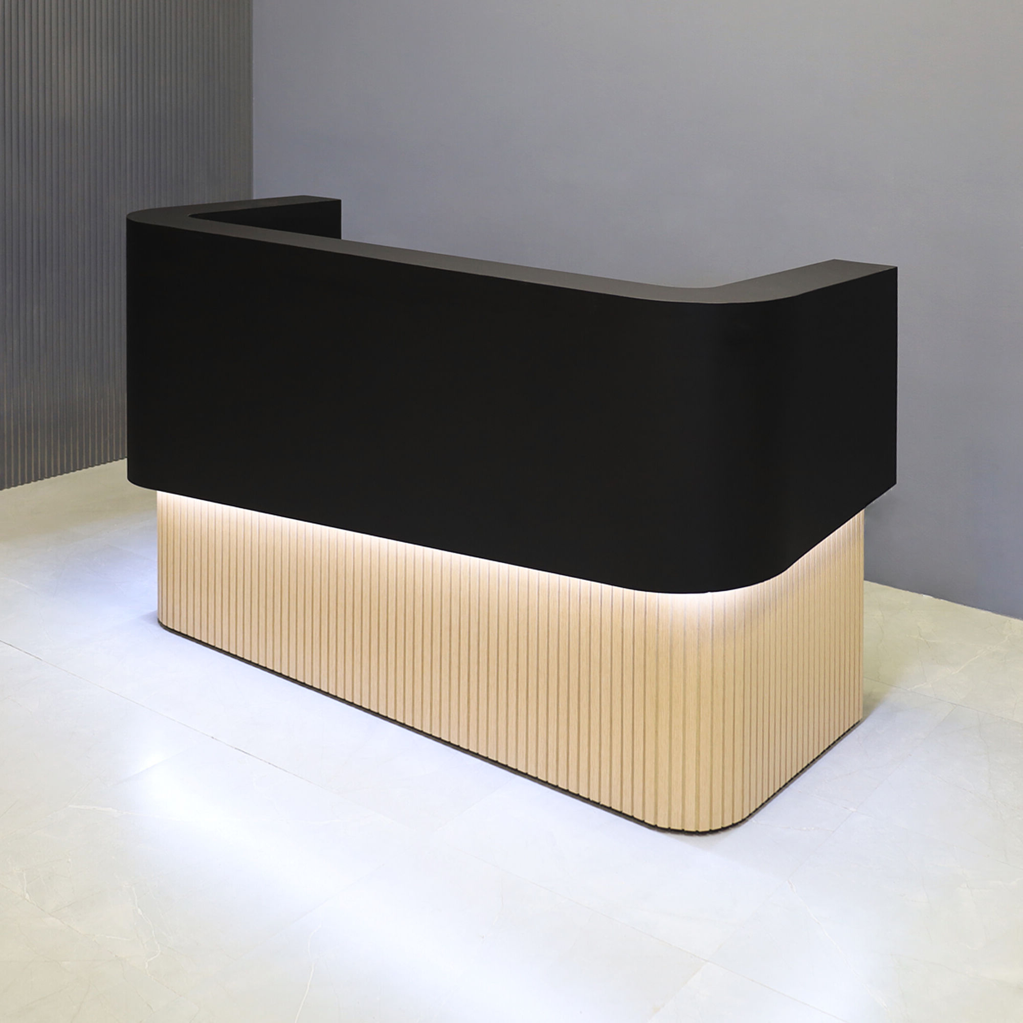 Reception Desk with Tambour Base and Illuminated Glow