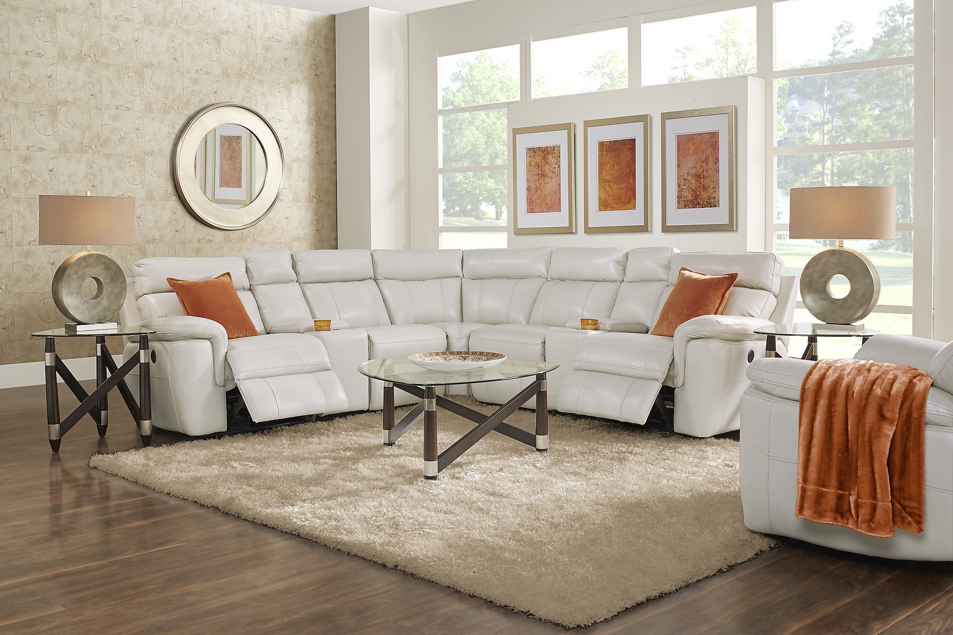 Reclining Sectional Curved Modular Power Recliner