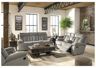 Reclining Sofa Set: Heather Grey Fabric Manual Reclining Set