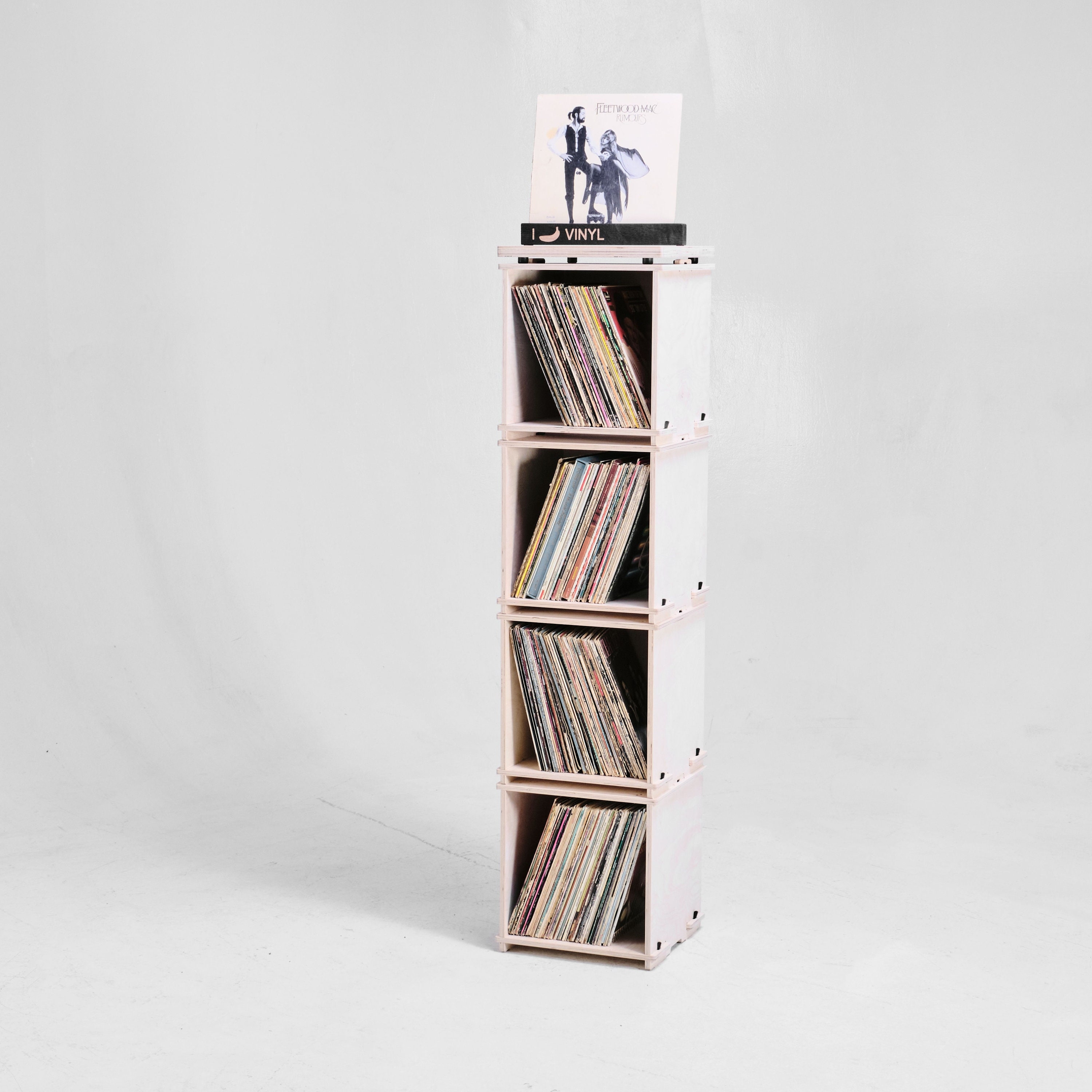 Record Storage: Stackable Vinyl Topper Wood Crate Storage
