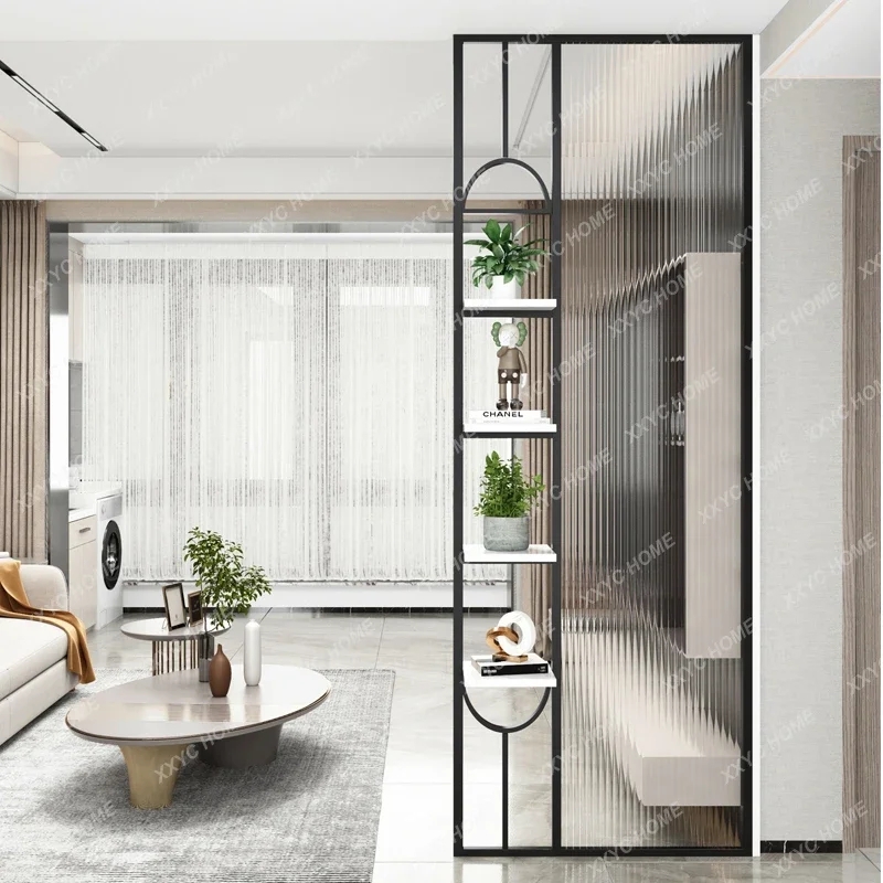 Room Divider: Fluted Glass Ribbed Privacy Screen