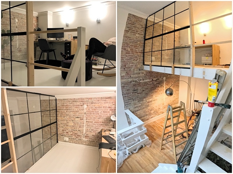 Room Divider: Mezzanine Level Grid Design Partition
