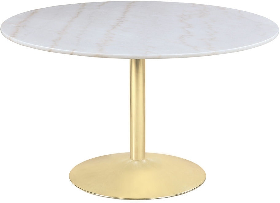 Round Dining Table: Gold Trumpet Base 50 Inch Table