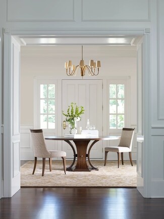 Round Dining Table Walnut with Flared Pedestal Base
