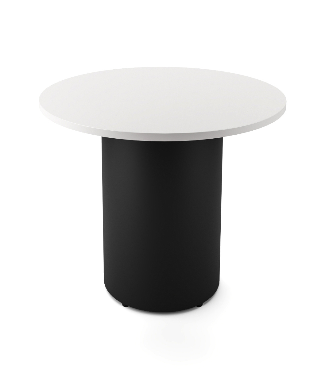 Round Pedestal Table White Top Matte Black Minimalist Dining Table