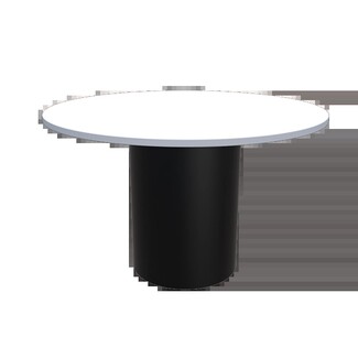 Round Table Monochrome Contrast Minimalist Cylindrical Base Desk