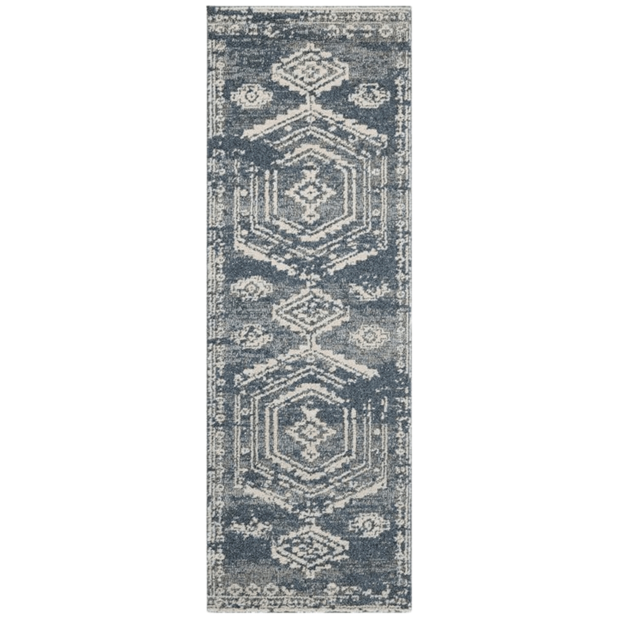 Runner Rug Distressed Denim Wash Hallway Runner Rug