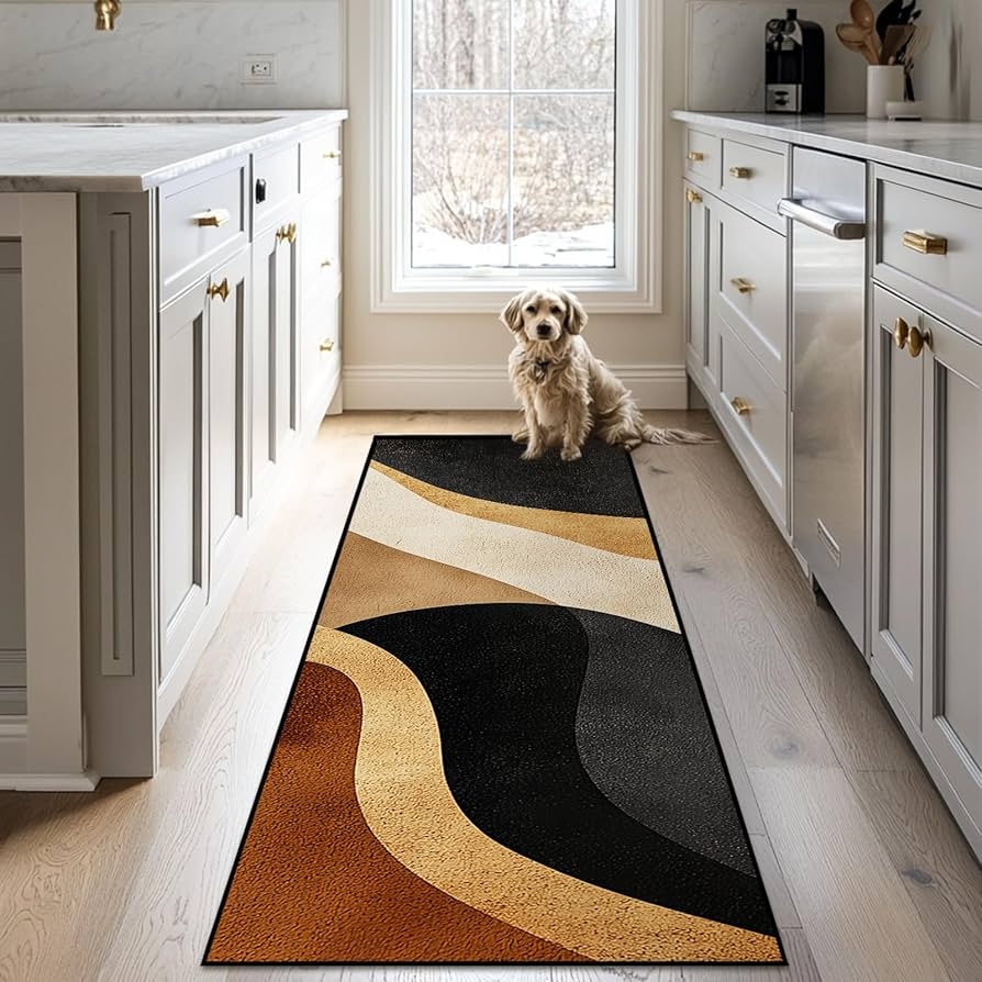 Runner Rug Washable Feature Earth Tone Kitchen Runner