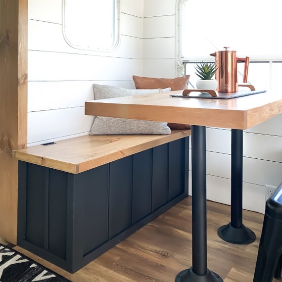 Rv Dinette: Matte Black Base DIY RV Storage Bench