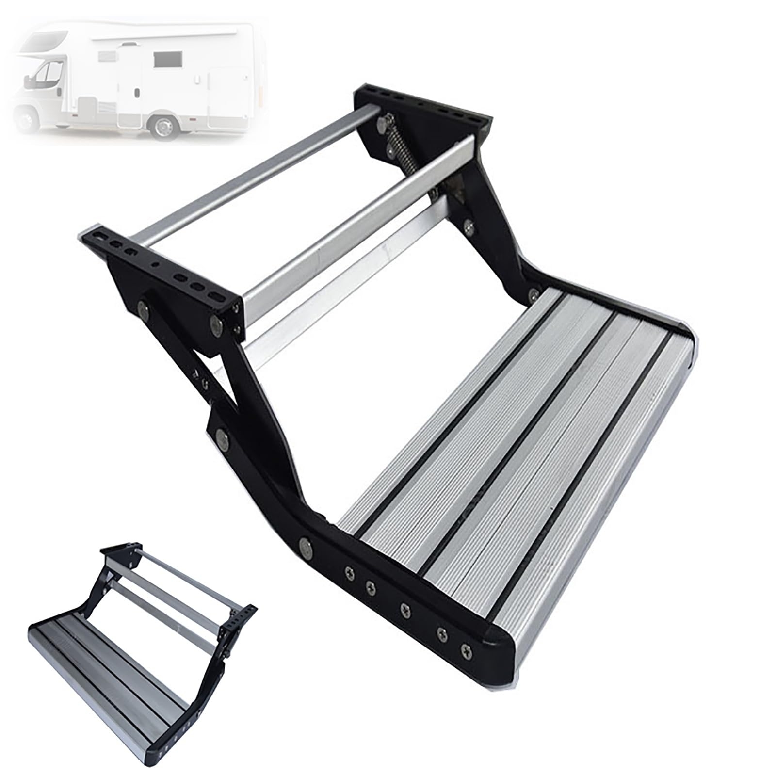 RV Step: Folding Camper Steps with Aluminum Alloy Assembly